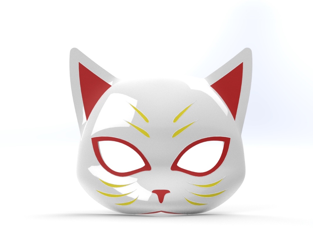 教你快速繪製3D貓面具靈感來自《想哭的我戴上了貓的面具》